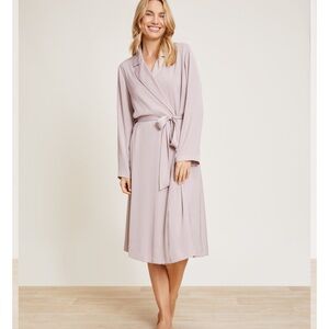 Barefoot Dreams Washed Satin Notch Collar Soft Feather Robe